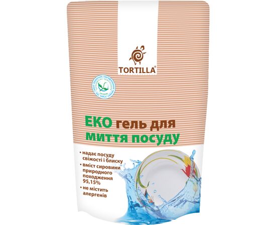 Средство для ручного мытья посуды Tortilla Эко гель запаска 500 мл (4820178060974)