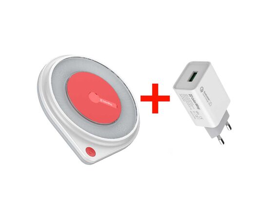 Зарядное устройство ColorWay Qi FC (10W) LED bedside lamp + charger 1USB QC3.0 (18W) (CW-CHW20Q-WT-CHS013Q)
