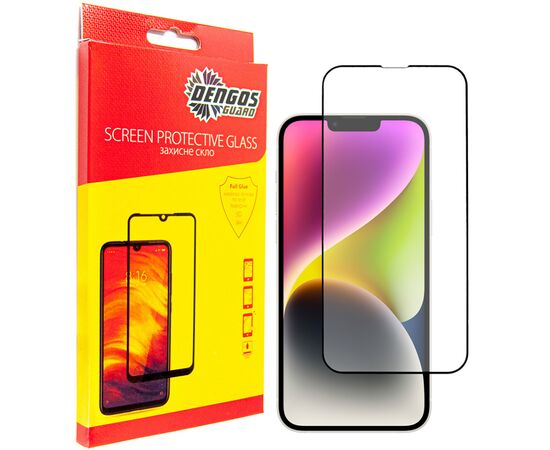 Стекло защитное Dengos Full Glue iPhone 14 Plus black frame (TGFG-231)