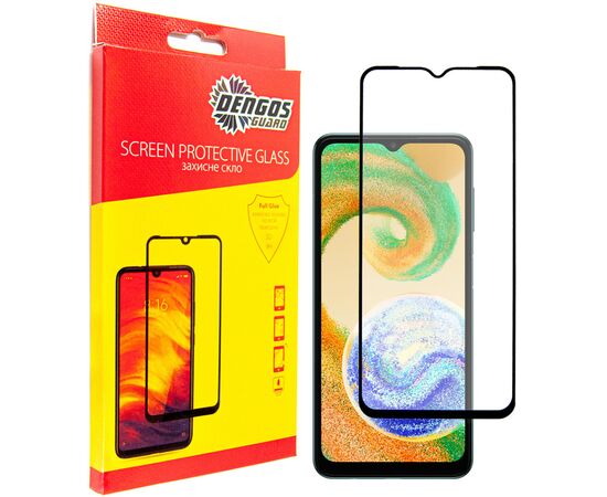 Стекло защитное Dengos Full Glue Samsung Galaxy A04 black frame (TGFG-238)