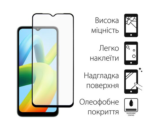 Стекло защитное Dengos Full Glue Xiaomi Redmi A1 black frame (TGFG-232), изображение 2 Стекло защитное Dengos Full Glue Xiaomi Redmi A1 black frame (TGFG-232), изображение 2