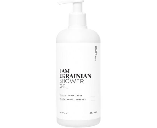 Гель для душу DeLaMark I Am Ukrainian Ваніль, Амбра та Троянда 500 мл (4820152333070)
