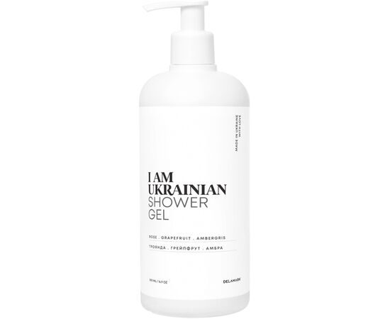 Гель для душу DeLaMark I Am Ukrainian Троянда, Грейпфрут та Амбра 500 мл (4820152333094)