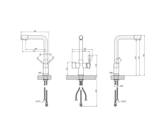 Смеситель Kroner Kuche-SCH0381 (CV024308), изображение 4 Смеситель Kroner Kuche-SCH0381 (CV024308), изображение 4
