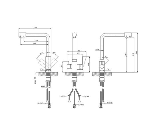 Смеситель Kroner Kubus-SCH03810 (CV027939), изображение 9 Смеситель Kroner Kubus-SCH03810 (CV027939), изображение 9