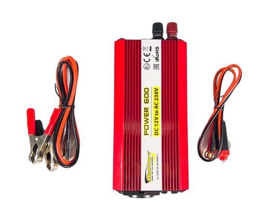 Автомобильный инвертор Bottari DC 12V - AC 230V 600W "POWER-600" (30200-IS), изображение 7 Автомобильный инвертор Bottari DC 12V - AC 230V 600W "POWER-600" (30200-IS), изображение 7