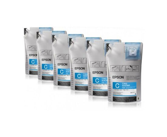 Контейнер с чернилами Epson SC-B6000/B7000 Cyan (1Lx6packs) (C13T773240)