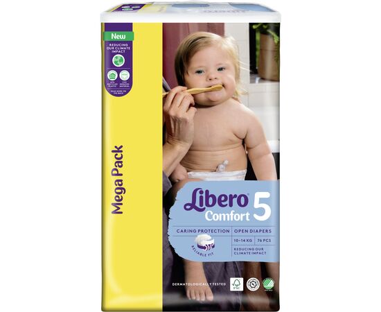 Подгузник Libero Comfort Размер 5 (10-14 кг) 76 шт (7322541756912), изображение 2 Подгузник Libero Comfort Размер 5 (10-14 кг) 76 шт (7322541756912), изображение 2