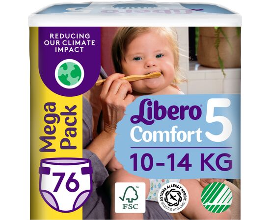 Підгузок Libero Comfort Розмір 5 (10-14 кг) 76 шт (7322541756912)
