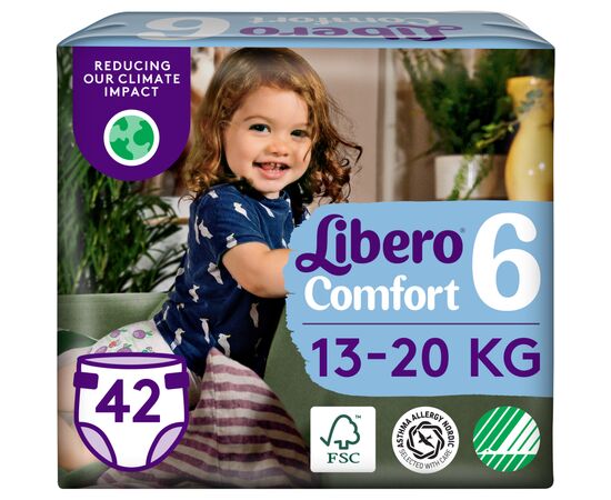 Подгузник Libero Comfort Размер 6 (13-20 кг) 42 шт (7322541757049)