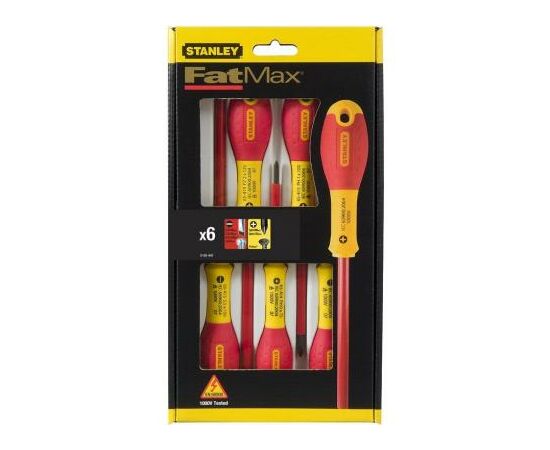 Набор инструментов Stanley отверток электрика FatMax VDE 1000V 6шт. (0-65-441), изображение 2 Набор инструментов Stanley отверток электрика FatMax VDE 1000V 6шт. (0-65-441), изображение 2