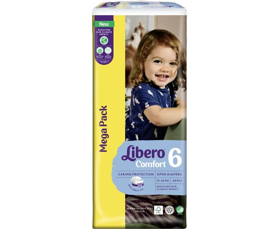 Подгузник Libero Comfort Размер 6 (13-20 кг) 68 шт (7322541757025), изображение 2 Подгузник Libero Comfort Размер 6 (13-20 кг) 68 шт (7322541757025), изображение 2