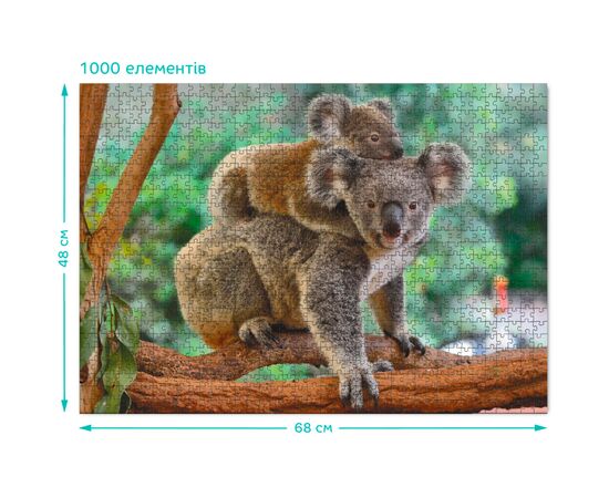 Пазл DoDo Маленькая коала с мамой, 1000 элементов (301183), изображение 3 Пазл DoDo Маленькая коала с мамой, 1000 элементов (301183), изображение 3