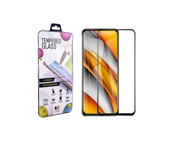 Стекло защитное Drobak Poco F3 Black Frame A+ (494902)