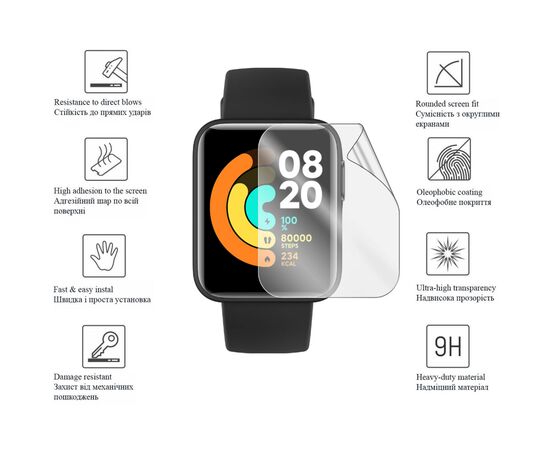 Стекло защитное Drobak glass-film Ceramics Redmi Watch 2 Lite (313168), изображение 3