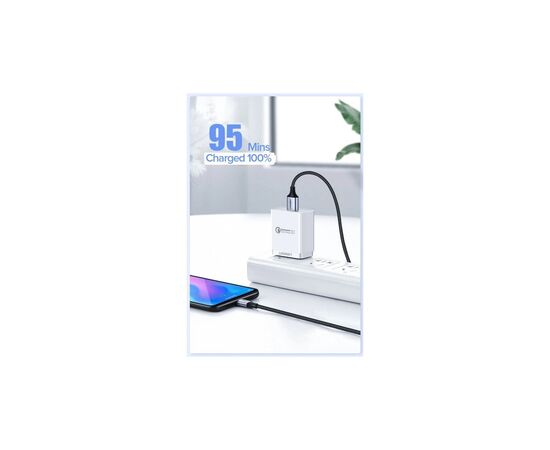 Дата кабель USB 2.0 AM to Type-C 1.5m US288 Aluminum Braid (Black) Ugreen (60127), изображение 4