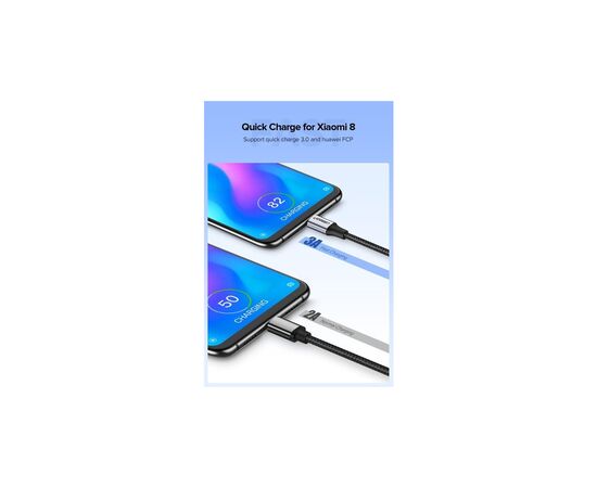 Дата кабель USB 2.0 AM to Type-C 1.5m US288 Aluminum Braid (Black) Ugreen (60127), изображение 5