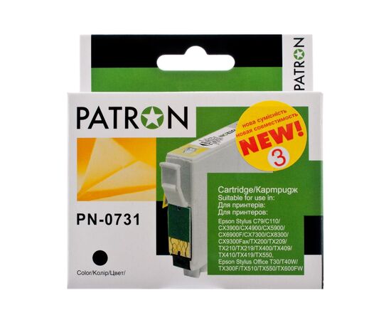 Картридж Patron Epson T0731/T1031/T1051 13 мл, Black (PN-0731)