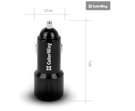 Зарядное устройство ColorWay 2USB 2.4A black (CW-CHA007-BK), изображение 3 Зарядное устройство ColorWay 2USB 2.4A black (CW-CHA007-BK), изображение 3