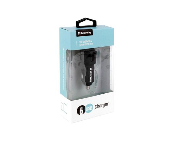 Зарядное устройство ColorWay 2USB 2.4A black (CW-CHA007-BK), изображение 4 Зарядное устройство ColorWay 2USB 2.4A black (CW-CHA007-BK), изображение 4