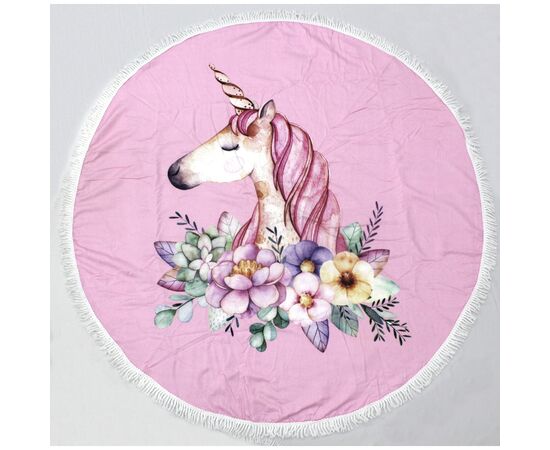 Рушник MirSon пляжний №5076 Summer Time Pink Unicorn Girl 150x150 см (2200003947847), зображення 2 Рушник MirSon пляжний №5076 Summer Time Pink Unicorn Girl 150x150 см (2200003947847), зображення 2