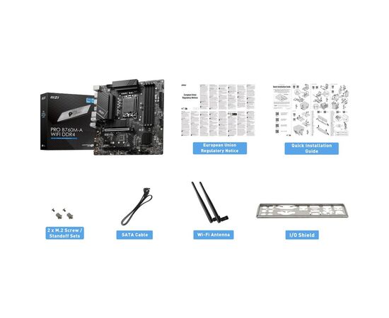 Материнская плата MSI PRO B760M-A WIFI DDR4, изображение 7 Материнская плата MSI PRO B760M-A WIFI DDR4, изображение 7