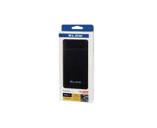 Батарея универсальная Blow 40000mAh, PD/20W, QC/3.0, inp:Micro-USB/USB-C, out:USB-A*2/USB-C, black (PB40AB), изображение 4 Батарея универсальная Blow 40000mAh, PD/20W, QC/3.0, inp:Micro-USB/USB-C, out:USB-A*2/USB-C, black (PB40AB), изображение 4