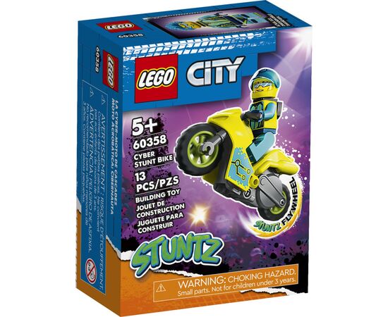Конструктор LEGO City Каскадерский кибермотоцикл 13 деталей (60358)