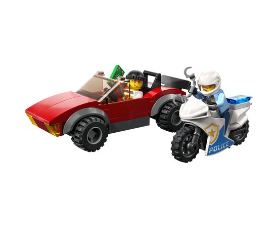 Конструктор LEGO City Переслідування автомобіля на поліцейському мотоциклі (60392), зображення 2 Конструктор LEGO City Переслідування автомобіля на поліцейському мотоциклі (60392), зображення 2