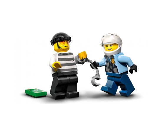 Конструктор LEGO City Переслідування автомобіля на поліцейському мотоциклі (60392), зображення 3 Конструктор LEGO City Переслідування автомобіля на поліцейському мотоциклі (60392), зображення 3