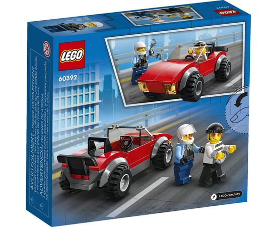 Конструктор LEGO City Переслідування автомобіля на поліцейському мотоциклі (60392), зображення 6 Конструктор LEGO City Переслідування автомобіля на поліцейському мотоциклі (60392), зображення 6