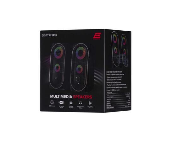 Акустическая система 2E PCS234 RGB USB Black (2E-PCS234BK), изображение 5 Акустическая система 2E PCS234 RGB USB Black (2E-PCS234BK), изображение 5