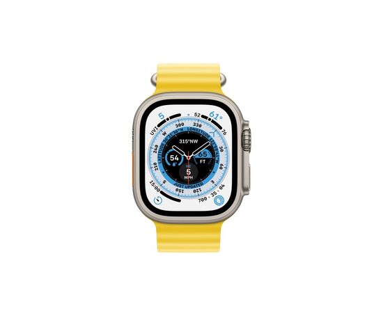Смарт-годинник Apple Watch Ultra GPS + Cellular, 49mm Titanium Case with Yellow Ocean Band (MNHG3UL/A), зображення 3 Смарт-годинник Apple Watch Ultra GPS + Cellular, 49mm Titanium Case with Yellow Ocean Band (MNHG3UL/A), зображення 3