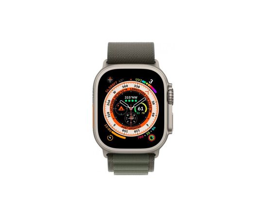 Смарт-годинник Apple Watch Ultra GPS + Cellular, 49mm Titanium Case with Green Alpine Loop -Medium (MQFN3UL/A), зображення 4 Смарт-годинник Apple Watch Ultra GPS + Cellular, 49mm Titanium Case with Green Alpine Loop -Medium (MQFN3UL/A), зображення 4