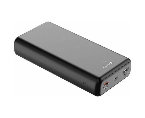 Батарея універсальна SWISSTEN 30000mAh PD/20W, QC/3.0, USB-C, Lightning, Micro-USB, 2*USB-A, +cable USB-C 3A, black (8595217479838)
