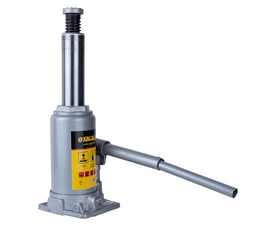 Домкрат Sigma гідравлічний пляшковий 10т H 200-385мм (6106101), зображення 3 Домкрат Sigma гідравлічний пляшковий 10т H 200-385мм (6106101), зображення 3