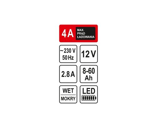 Зарядное устройство для автомобильного аккумулятора Sthor 82541, изображение 3 Зарядное устройство для автомобильного аккумулятора Sthor 82541, изображение 3