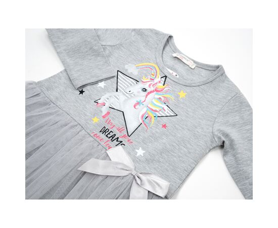 Платье POP FASHION с единорогом (6738-128G-gray), изображение 3 Платье POP FASHION с единорогом (6738-128G-gray), изображение 3