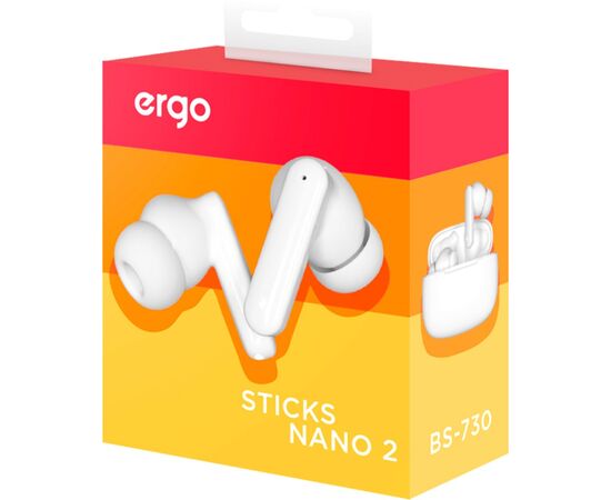 Наушники Ergo BS-730 Sticks Nano 2 White (BS-730W), изображение 9 Наушники Ergo BS-730 Sticks Nano 2 White (BS-730W), изображение 9