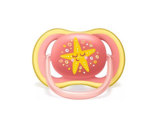 Пустышка Philips AVENT Ultra Air с декором для девочек 6-18 мес. 2 шт. (SCF085/04), изображение 3 Пустышка Philips AVENT Ultra Air с декором для девочек 6-18 мес. 2 шт. (SCF085/04), изображение 3