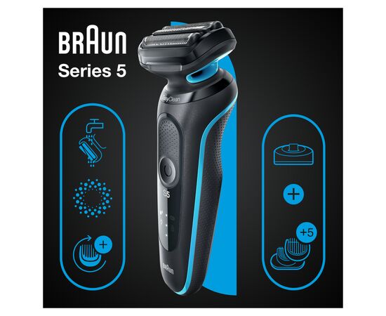 Электробритва Braun Series 5 51-M4500cs BLACK / MINT, изображение 6 Электробритва Braun Series 5 51-M4500cs BLACK / MINT, изображение 6