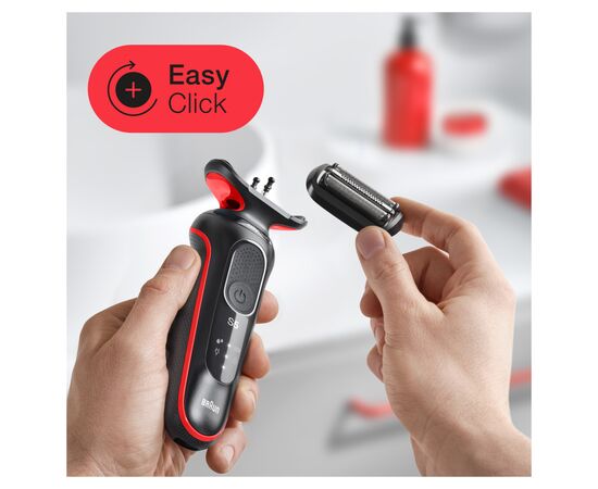Электробритва Braun Series 5 51-R1000s BLACK / RED, изображение 3 Электробритва Braun Series 5 51-R1000s BLACK / RED, изображение 3