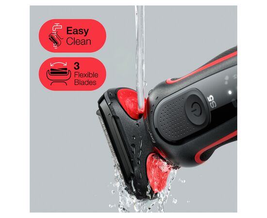 Электробритва Braun Series 5 51-R1000s BLACK / RED, изображение 5 Электробритва Braun Series 5 51-R1000s BLACK / RED, изображение 5
