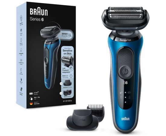 Электробритва Braun Series 6 61-B1500s BLUE / BLACK, изображение 2 Электробритва Braun Series 6 61-B1500s BLUE / BLACK, изображение 2