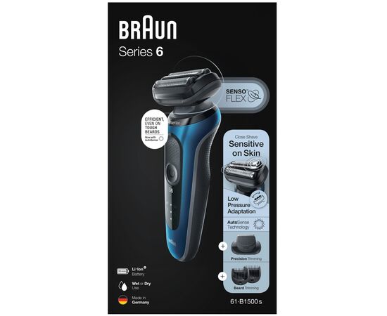 Электробритва Braun Series 6 61-B1500s BLUE / BLACK, изображение 9 Электробритва Braun Series 6 61-B1500s BLUE / BLACK, изображение 9