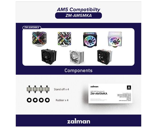 Установочный комплект Zalman AM5 ZM-AM5MKA, CNPS10X PERFORMA BLACK/WHITE, CNPS10X PERFORM (ZM-AM5MKA)