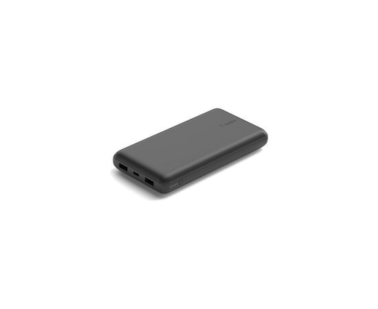 Батарея универсальная Belkin 20000mAh, USB-C, 2*USB-A, 3A, 6" USB-A to USB-C cable, Black (BPB012BTBK), изображение 5 Батарея универсальная Belkin 20000mAh, USB-C, 2*USB-A, 3A, 6" USB-A to USB-C cable, Black (BPB012BTBK), изображение 5