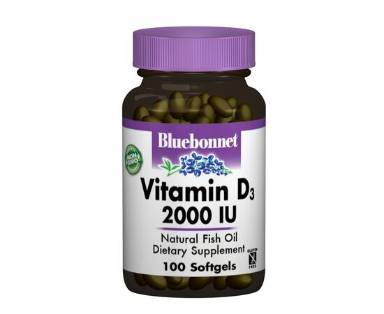 Вітамін Bluebonnet Nutrition Вітамін D3 2000IU, 100 желатинових капсул (BLB0317)