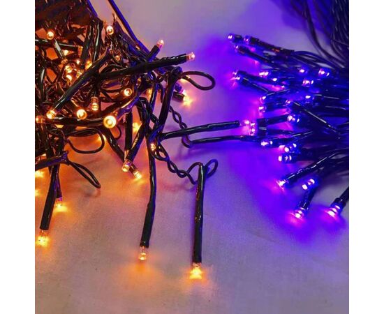Гирлянда YES! Fun 100 LED, оранжевый+фиолет. 5м, 8 режимов (801178), изображение 2 Гирлянда YES! Fun 100 LED, оранжевый+фиолет. 5м, 8 режимов (801178), изображение 2