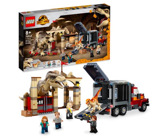 Конструктор LEGO Jurassic World Побег тиранозавра и атроцираптора 466 деталей (76948), изображение 2 Конструктор LEGO Jurassic World Побег тиранозавра и атроцираптора 466 деталей (76948), изображение 2